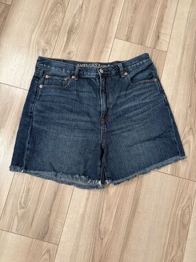 American Eagle Outfitters Dark Indigo High-Rise Denim Shorts - size 12